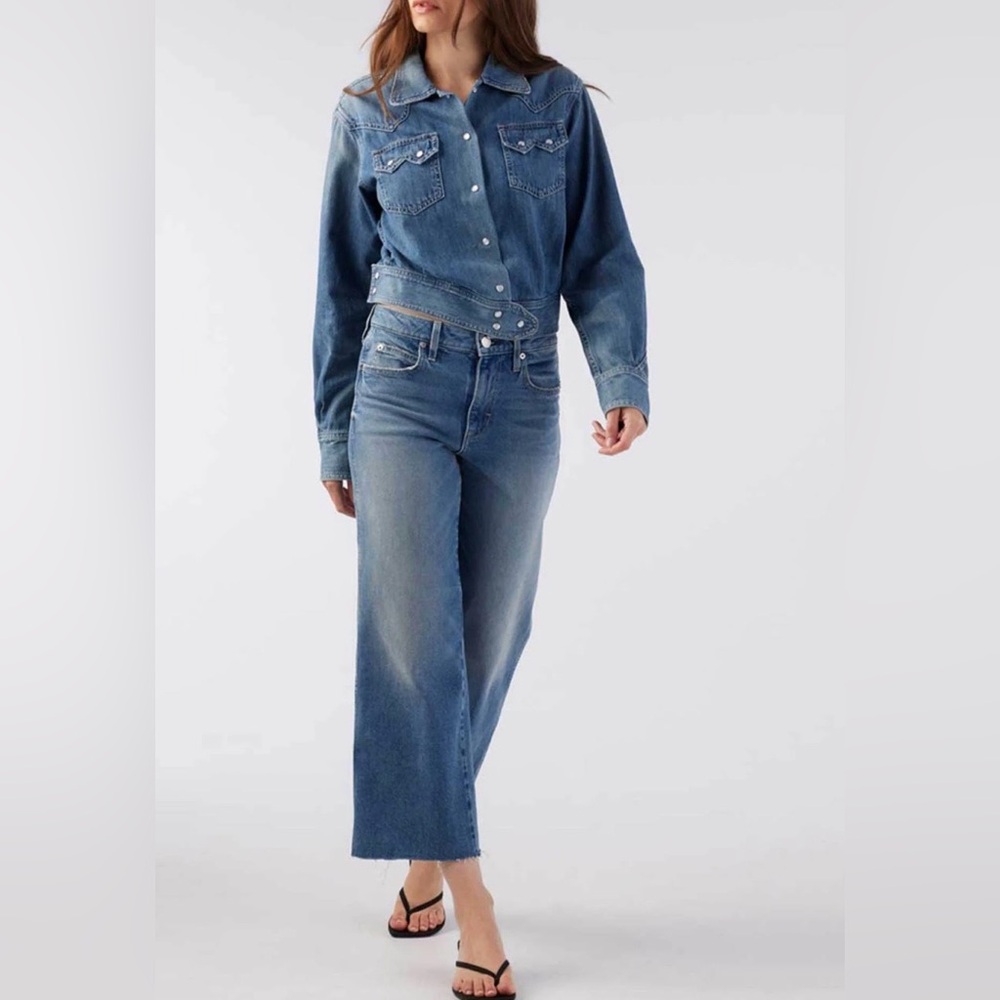 AMO Denim Marjorie Wide Leg Jean NWOT Sz 27 (waist 15” across)